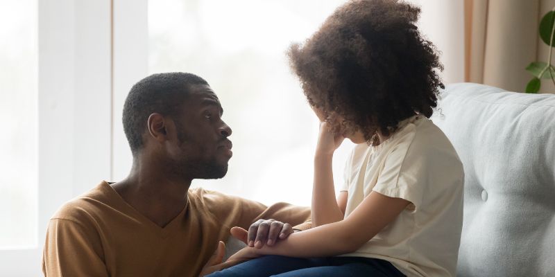 man giving woman cultivating empathy and understanding her