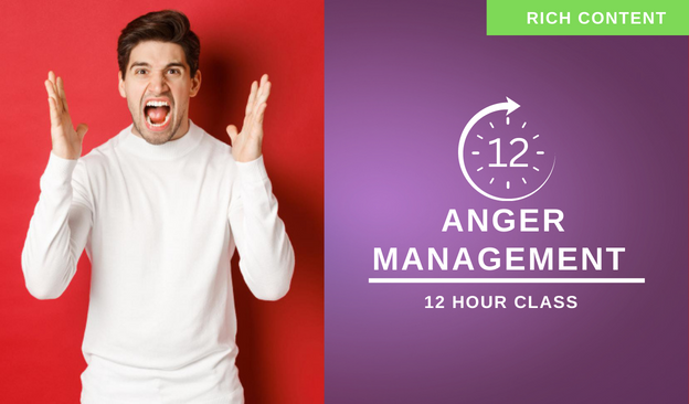 12-hour anger management course is completely online and designed for individuals and groups.